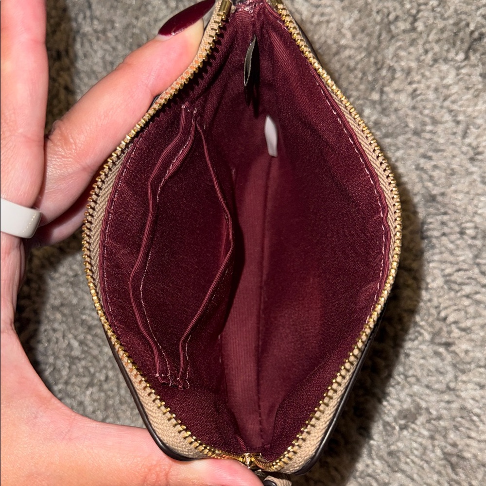 Coach Beige Wristlet with Gold Accents - Picture 4 of 5